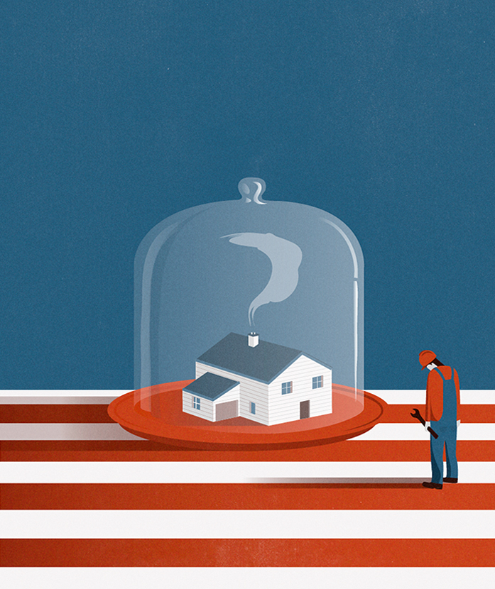 How difficult is it today for an American worker to buy a house of his own?